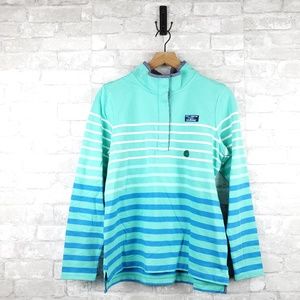 L.L. Bean Shoreline Aqua striped sweater | Size M